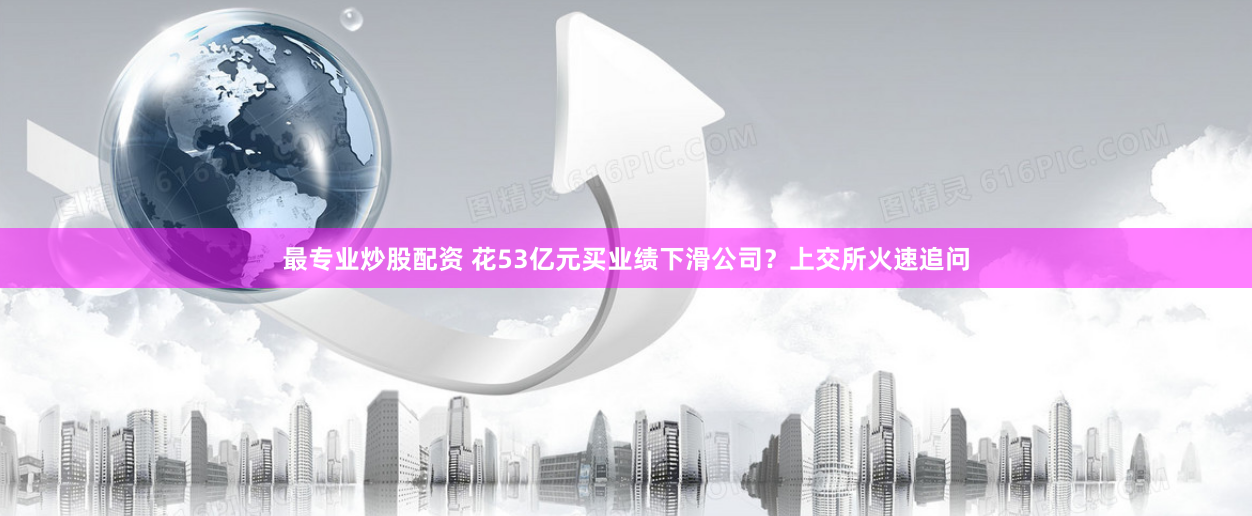 最专业炒股配资 花53亿元买业绩下滑公司？上交所火速追问