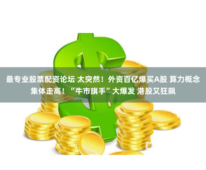 最专业股票配资论坛 太突然！外资百亿爆买A股 算力概念集体走高！“牛市旗手”大爆发 港股又狂飙